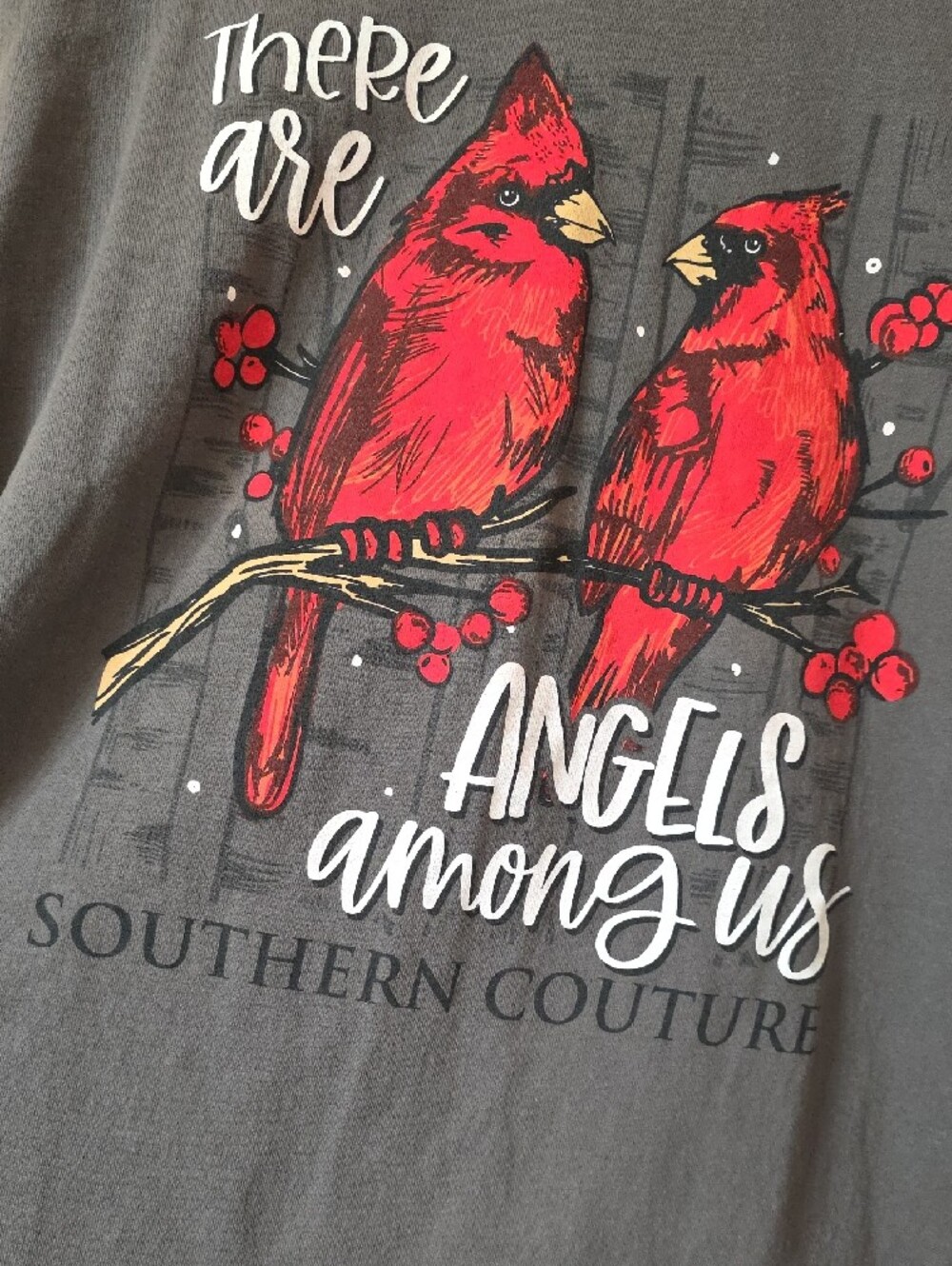 Southern Couture Women’s Long Sleeve Crewneck Tee - Charcoal - Picture 4 of 4